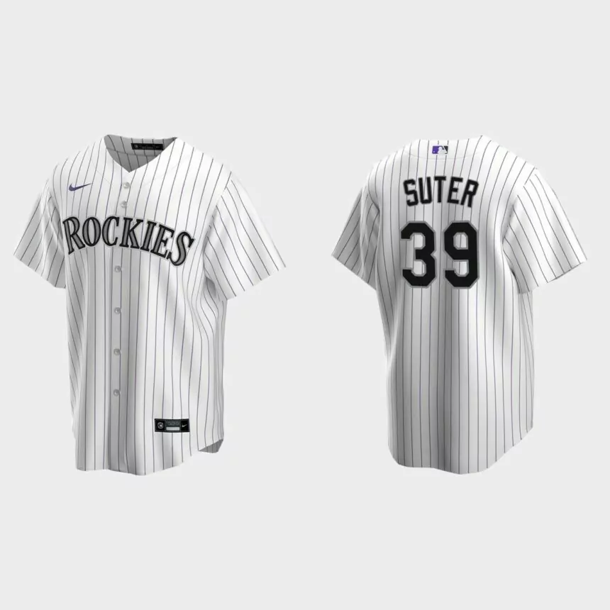 Colorado Rockies Brent Suter Replica Home Jersey – White