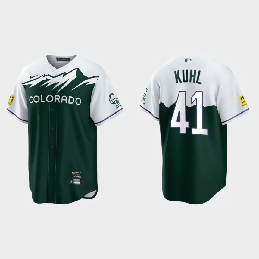 Colorado Rockies Chad Kuhl 2022 City Connect Replica Jersey – Green