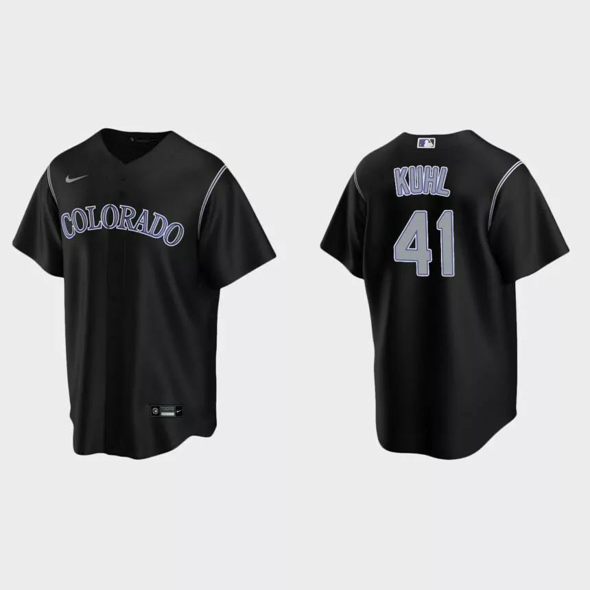 Colorado Rockies Chad Kuhl Replica Alternate Jersey – Black