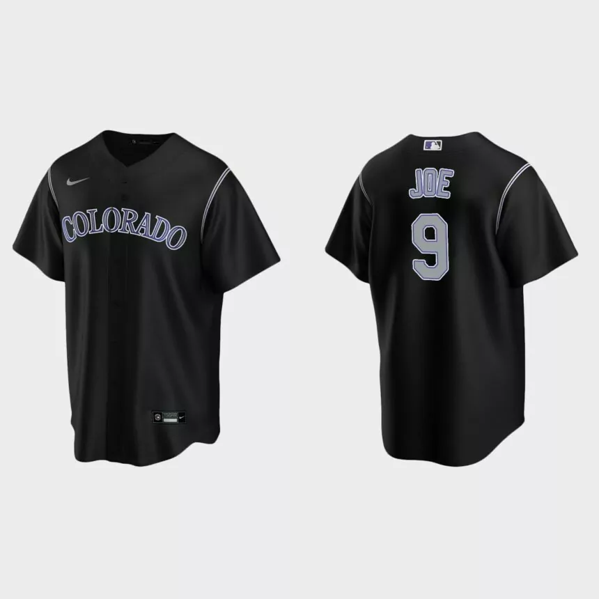 Colorado Rockies Connor Joe Replica Alternate Jersey – Black