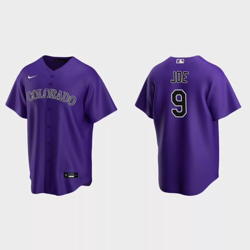Colorado Rockies Connor Joe Replica Alternate Jersey – Purple