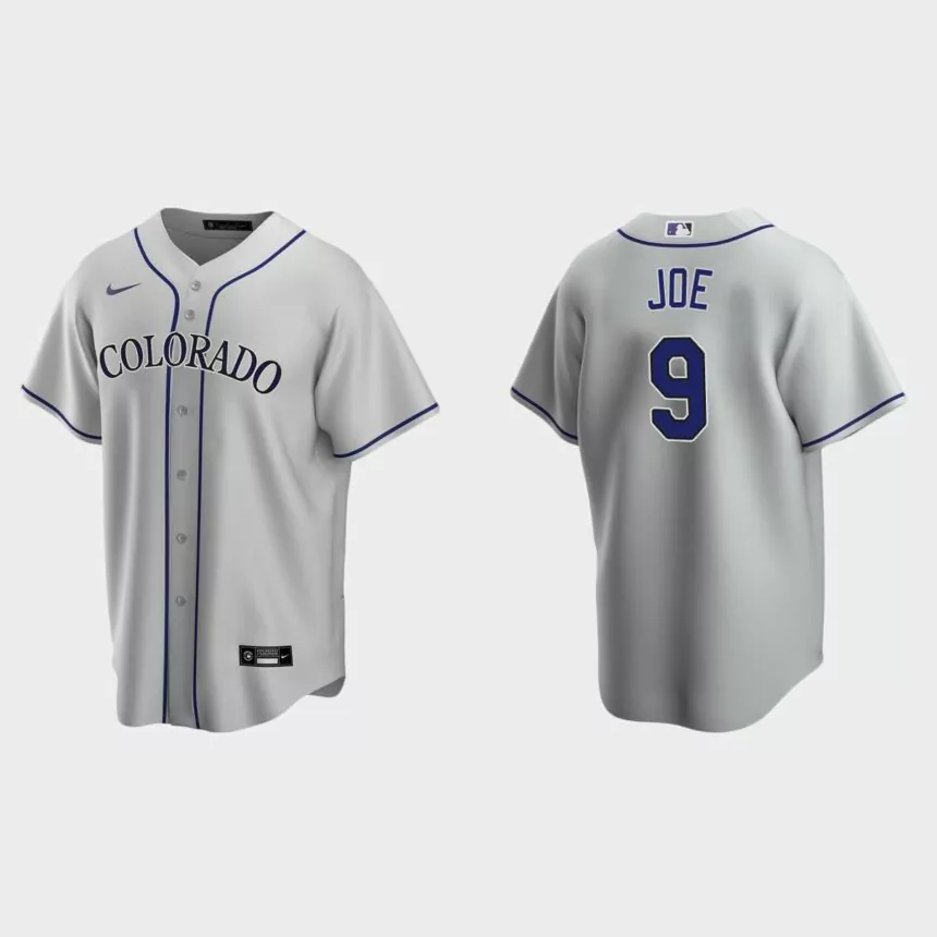 Colorado Rockies Connor Joe Replica Road Jersey – Gray