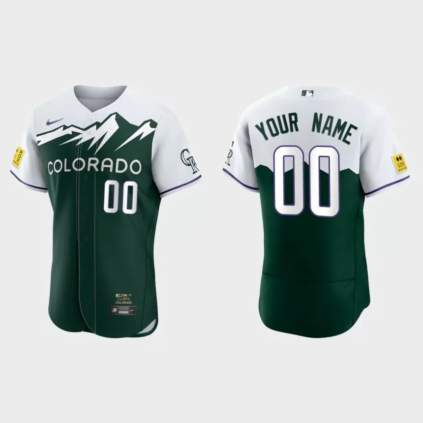 Colorado Rockies Custom 2022 City Connect Authentic Jersey – Green
