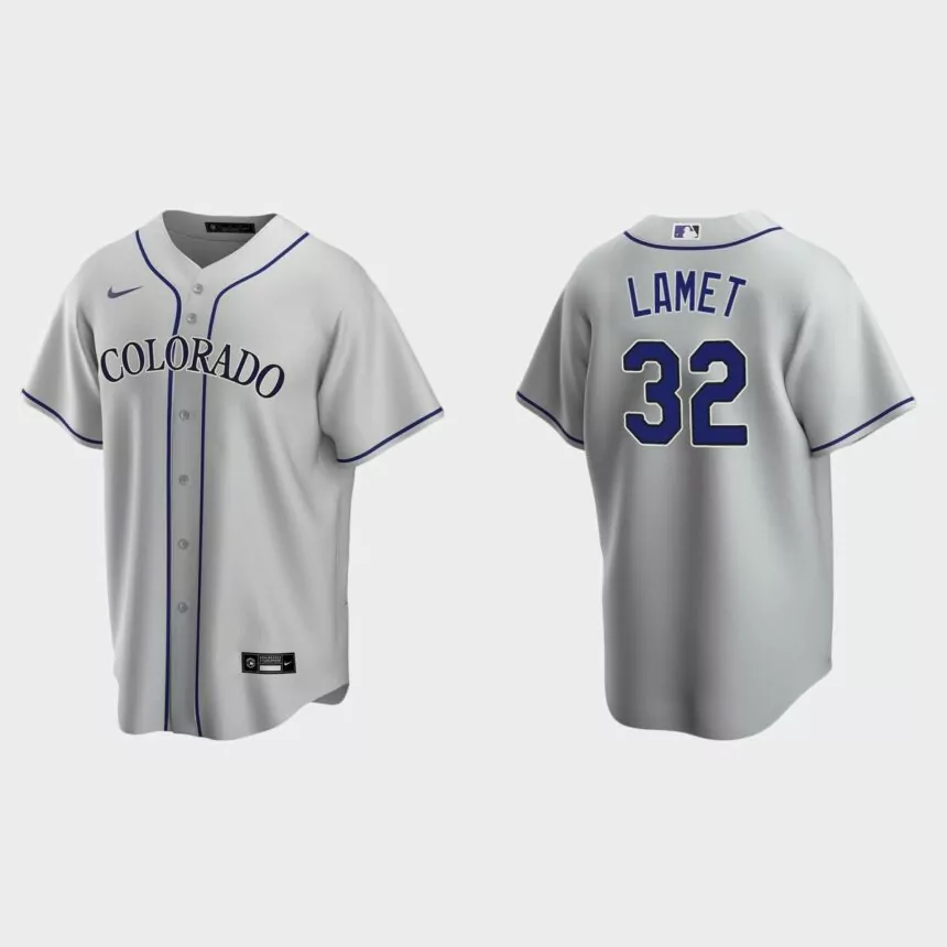 Colorado Rockies Dinelson Lamet Replica Road Jersey – Gray