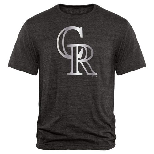 Colorado Rockies Fanatics Apparel Platinum Collection Tri-Blend T-Shirt Black