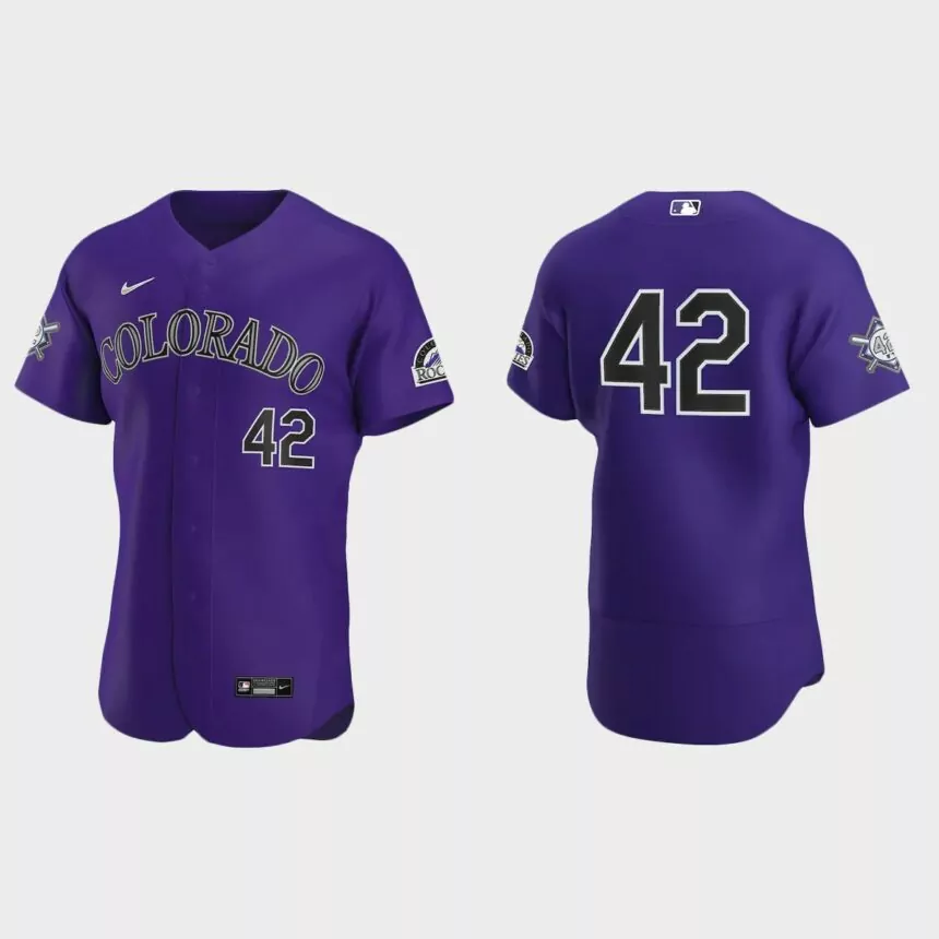 Colorado Rockies Jackie Robinson Day Authentic Jersey – Purple
