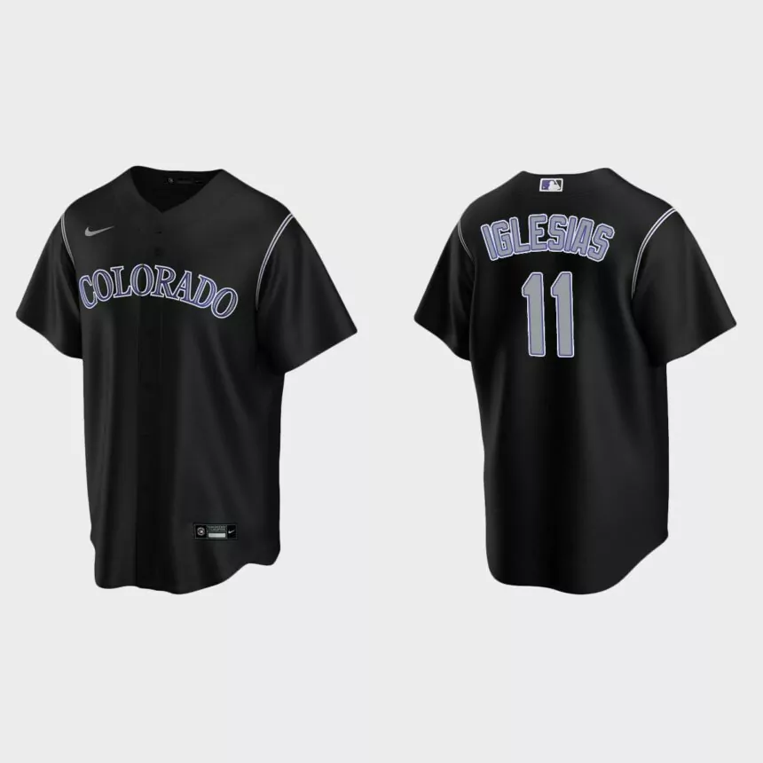 Colorado Rockies Jose Iglesias Replica Alternate Jersey – Black