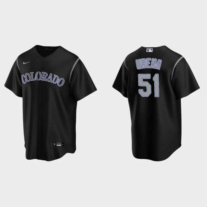 Colorado Rockies Jose Urena Replica Alternate Jersey – Black