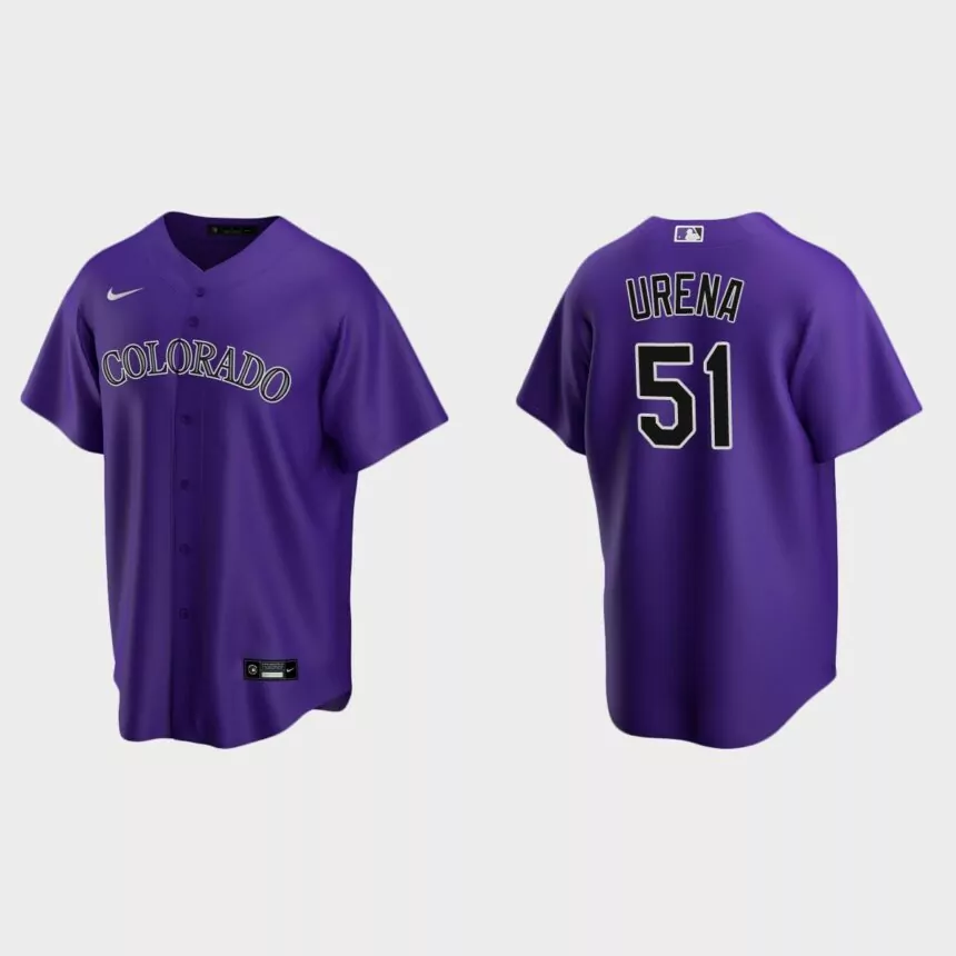 Colorado Rockies Jose Urena Replica Alternate Jersey – Purple