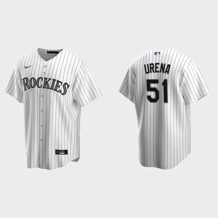 Colorado Rockies Jose Urena Replica Home Jersey – White
