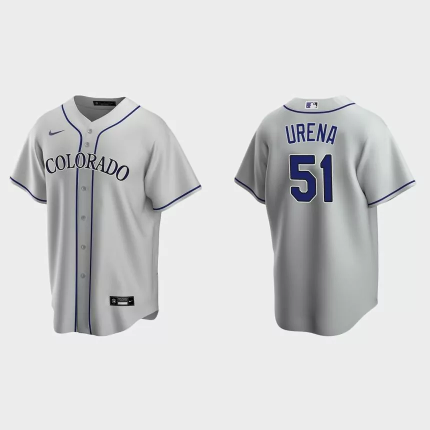 Colorado Rockies Jose Urena Replica Road Jersey – Gray