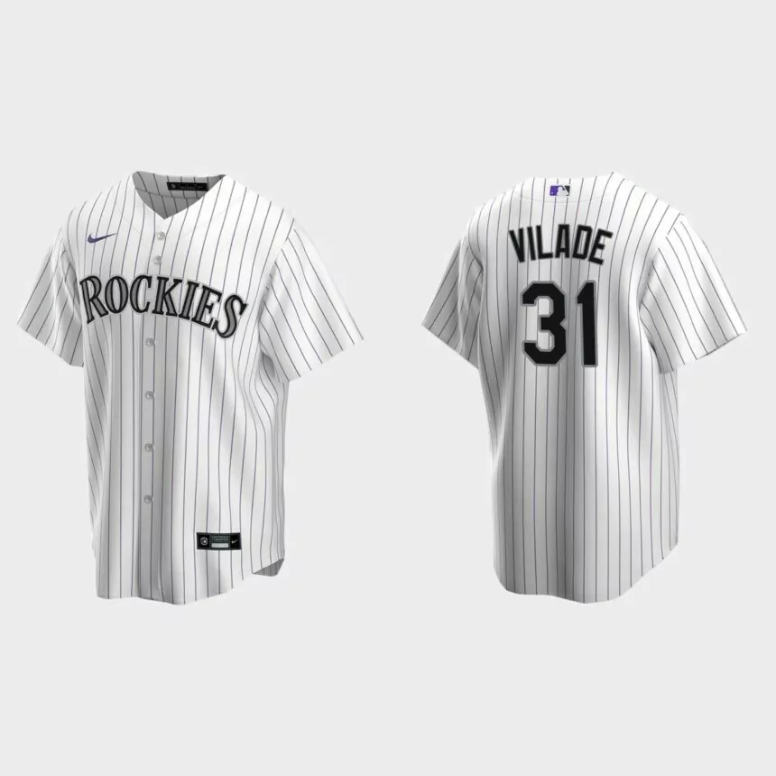 Colorado Rockies Ryan Vilade Replica Home Jersey – White