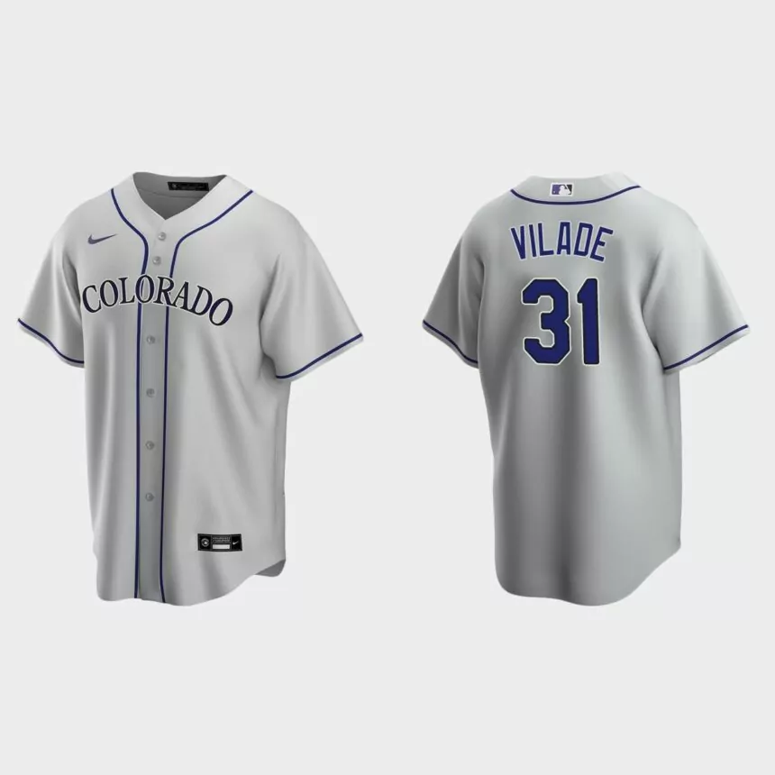 Colorado Rockies Ryan Vilade Replica Road Jersey – Gray