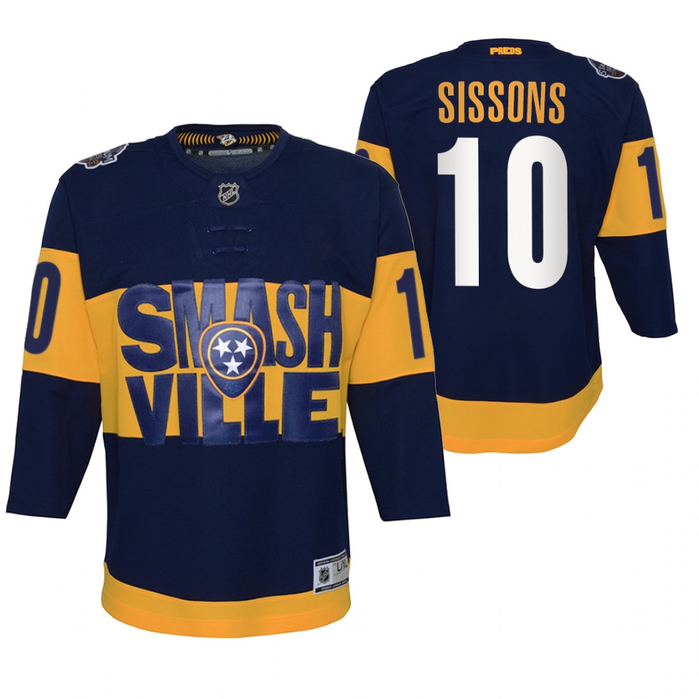 Colton Sissons Nashville Predators Navy 2022 Stadium Series Youth Jersey Primegreen Authentic