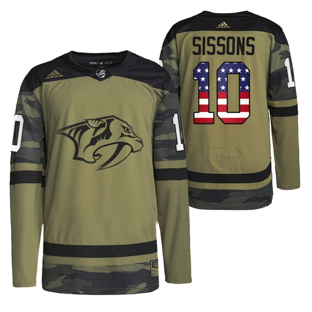 Colton Sissons Predators Military Appreciation Jersey Camo Practice