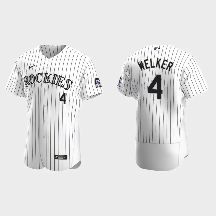 Colton Welker Colorado Rockies Authentic Home Jersey – White Purple