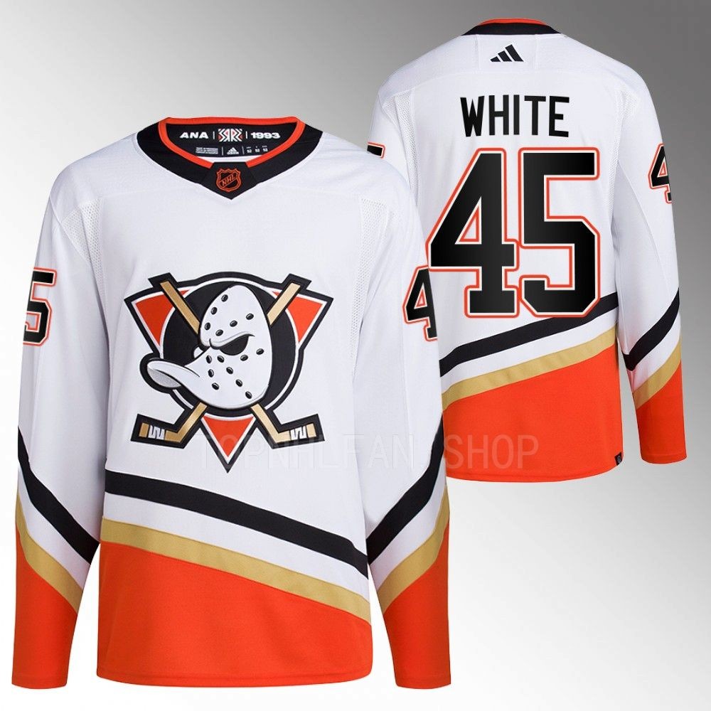 Colton White Anaheim Ducks Reverse Retro 2.0 Authentic Primegreen White 2022 Jersey