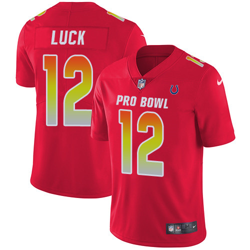 Colts #12 Andrew Luck Red Men's Stitched Football Limited AFC 2019 Pro Bowl Jersey