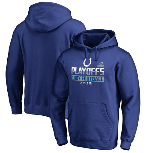 Colts Blue 2018 NFL Playoffs Indy Football Men's Pullover Hoodie