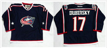 Columbus Blue Jackets #17 Brandon Dubinsky Navy Blue Home Stitched NHL Jersey