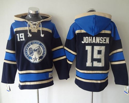 Columbus Blue Jackets #19 Ryan Johansen Navy Blue Sawyer Hooded Sweatshirt Stitched NHL Jersey