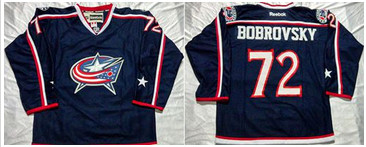 Columbus Blue Jackets #72 Sergei Bobrovsky Navy Blue Home Stitched NHL Jersey