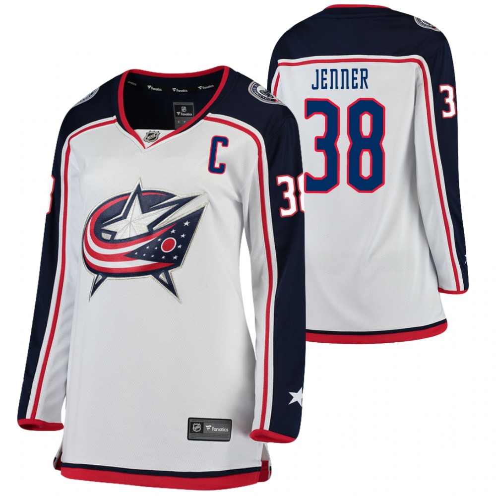 Columbus Blue Jackets Boone Jenner Women White Away Jersey