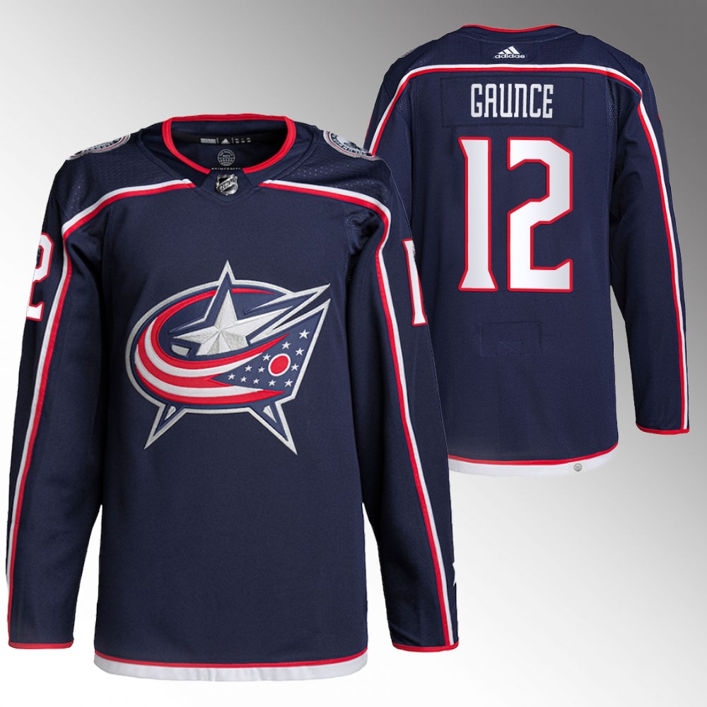 Columbus Blue Jackets Brendan Gaunce Navy 2022-23 Authentic Primegreen Home Jersey