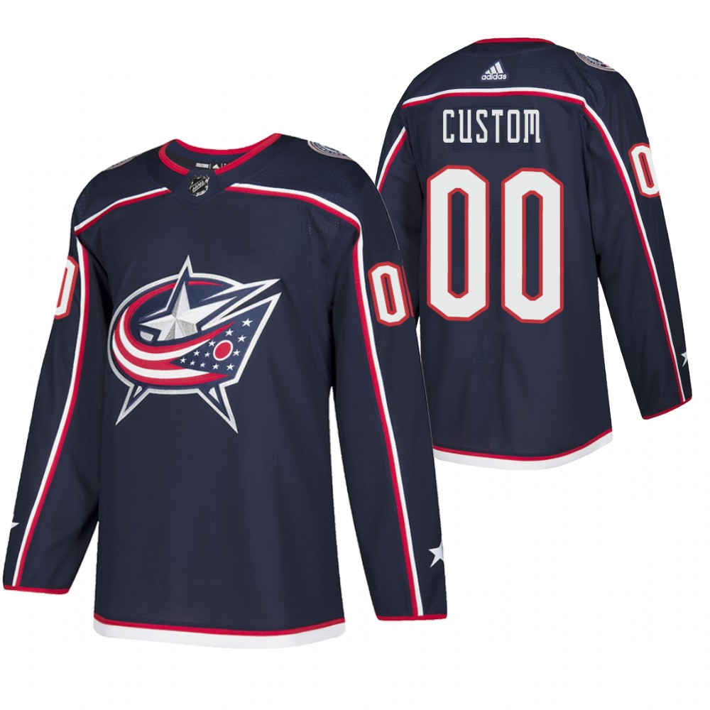 Columbus Blue Jackets Custom Navy 2021 Authentic Home Jersey