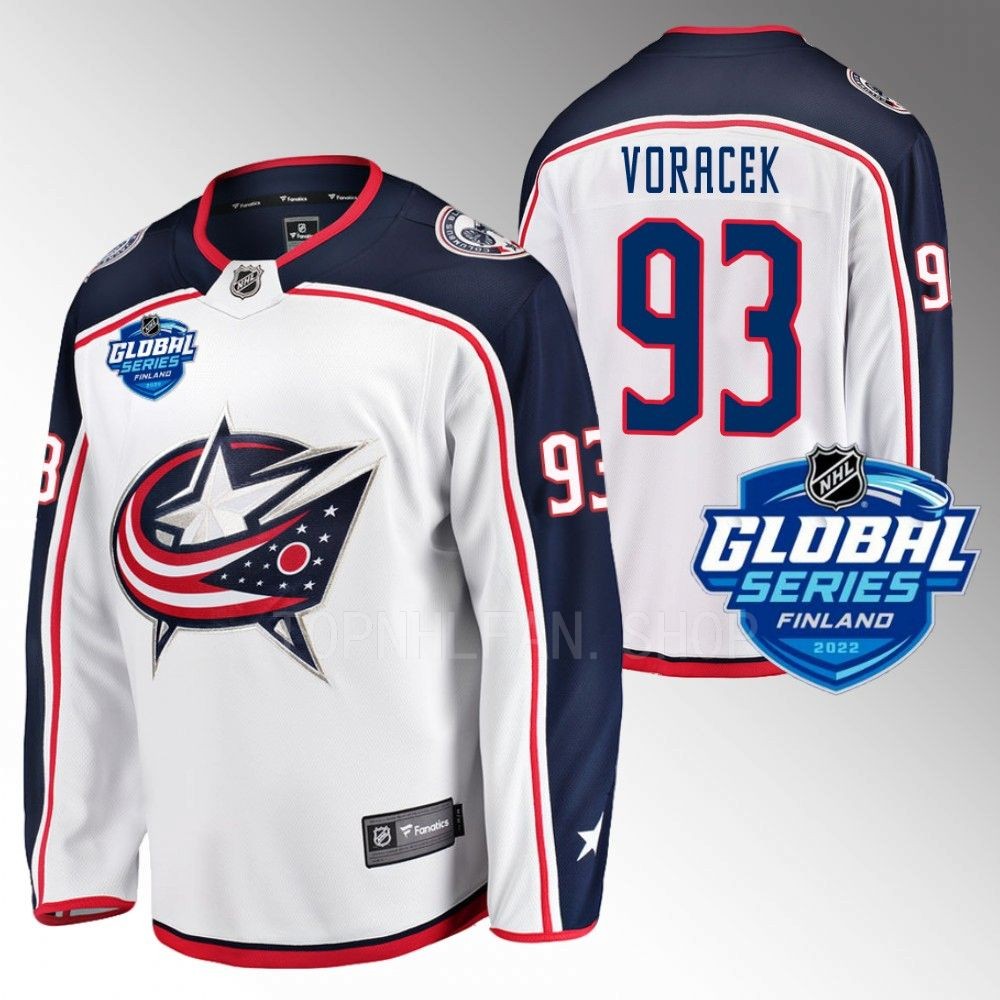 Columbus Blue Jackets Jakub Voracek 2022 NHL Global Series White Away Jersey