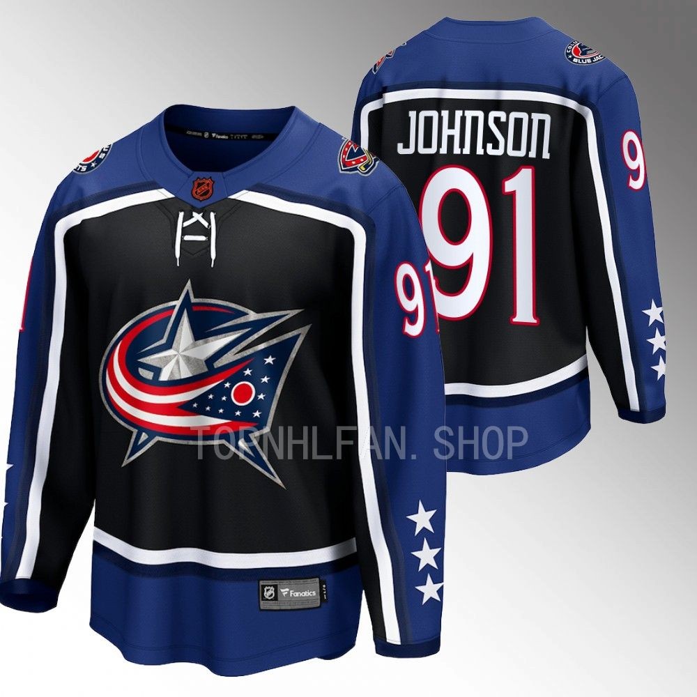 Columbus Blue Jackets Kent Johnson Navy 2022 Special Edition 2.0 Breakaway Retro Jersey