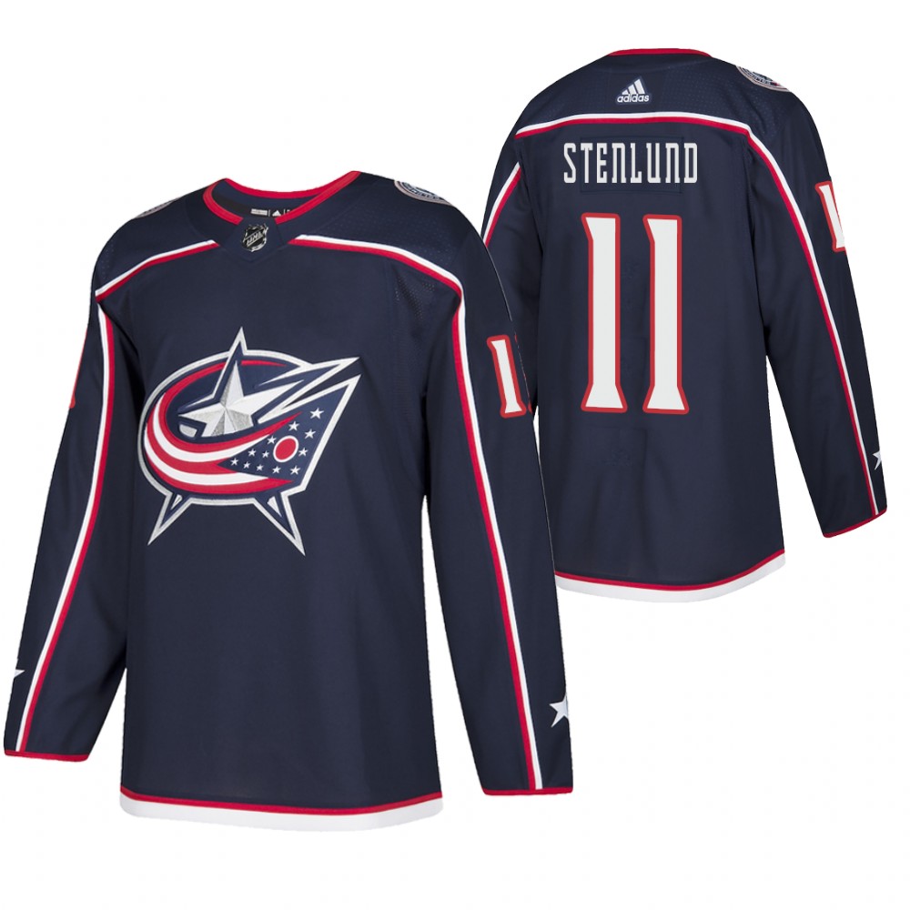 Columbus Blue Jackets Kevin Stenlund Navy 2021 Authentic Home Jersey