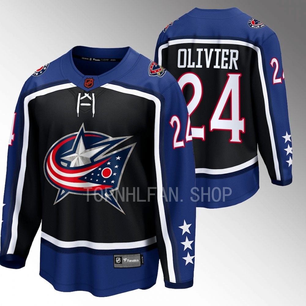 Columbus Blue Jackets Mathieu Olivier Navy 2022 Special Edition 2.0 Breakaway Retro Jersey
