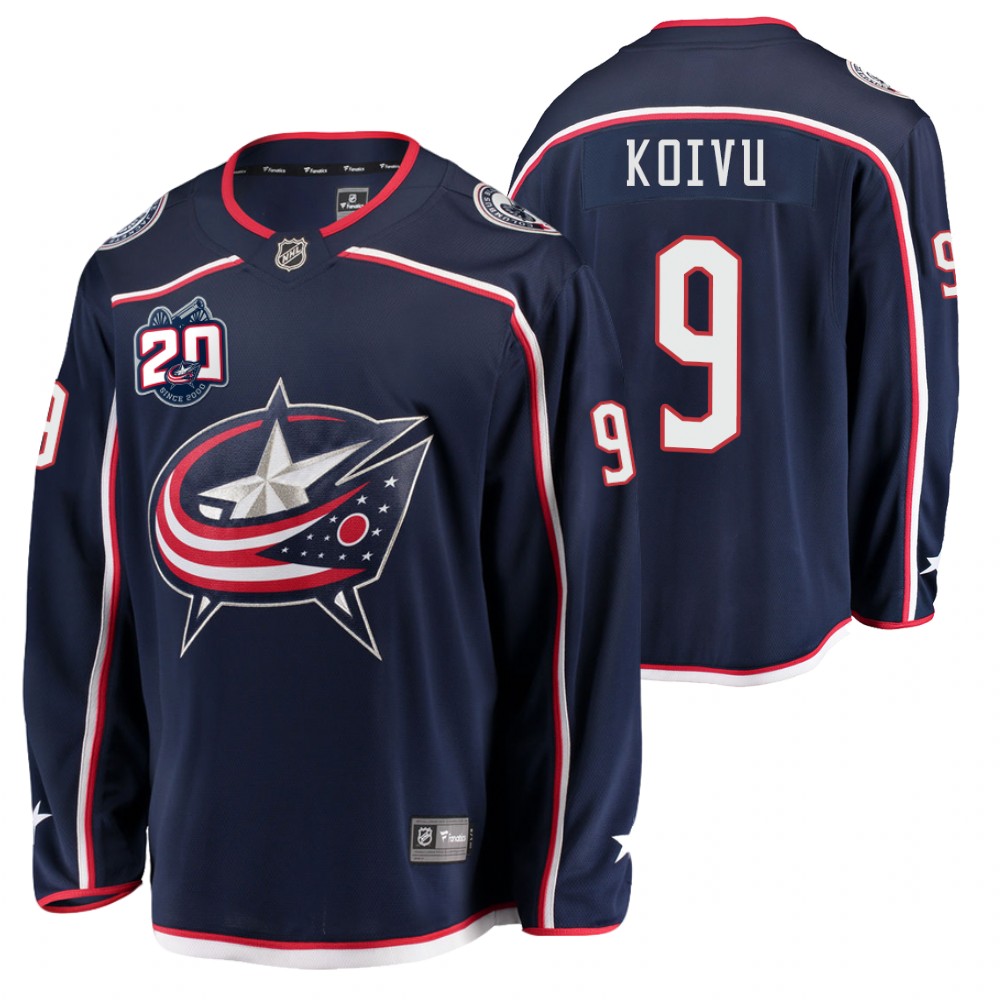 Columbus Blue Jackets Mikko Koivu Navy 2020-21 20th Anniversary Home Jersey