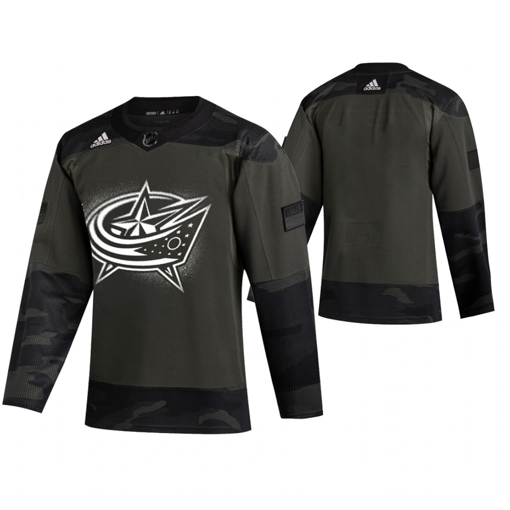 Columbus Blue Jackets hockey Camo 2019 Veterans Day Jersey