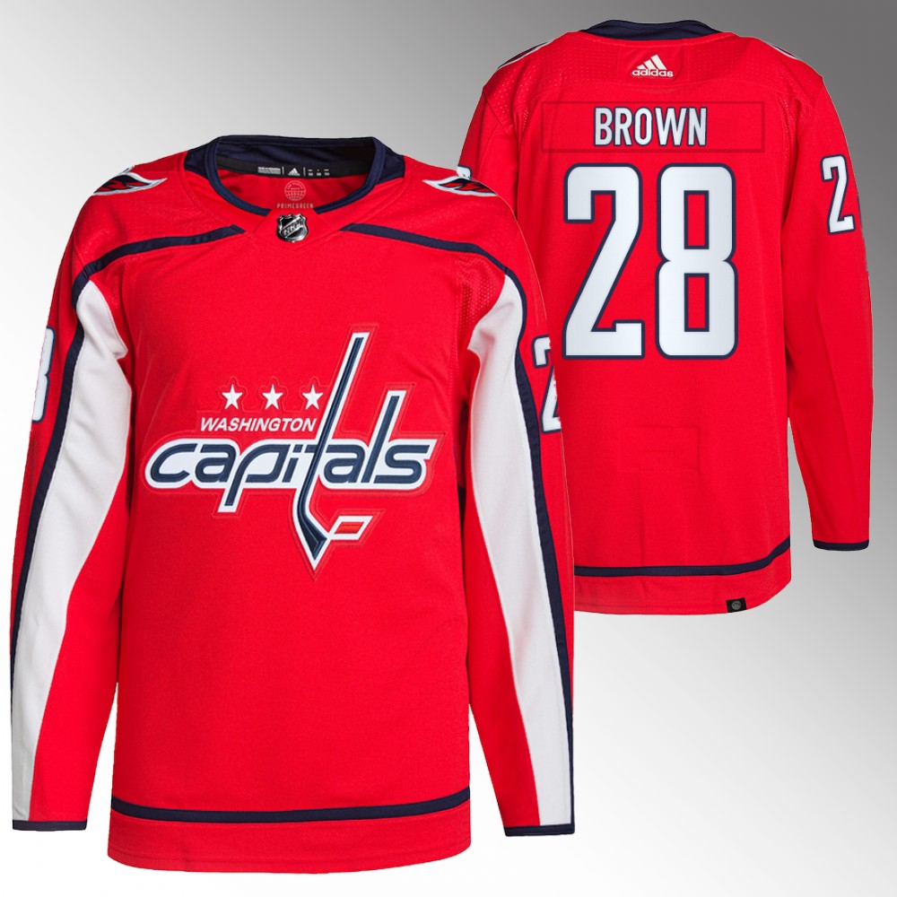 Connor Brown 2022 Washington Capitals Red Primegreen Authentic Home Jersey