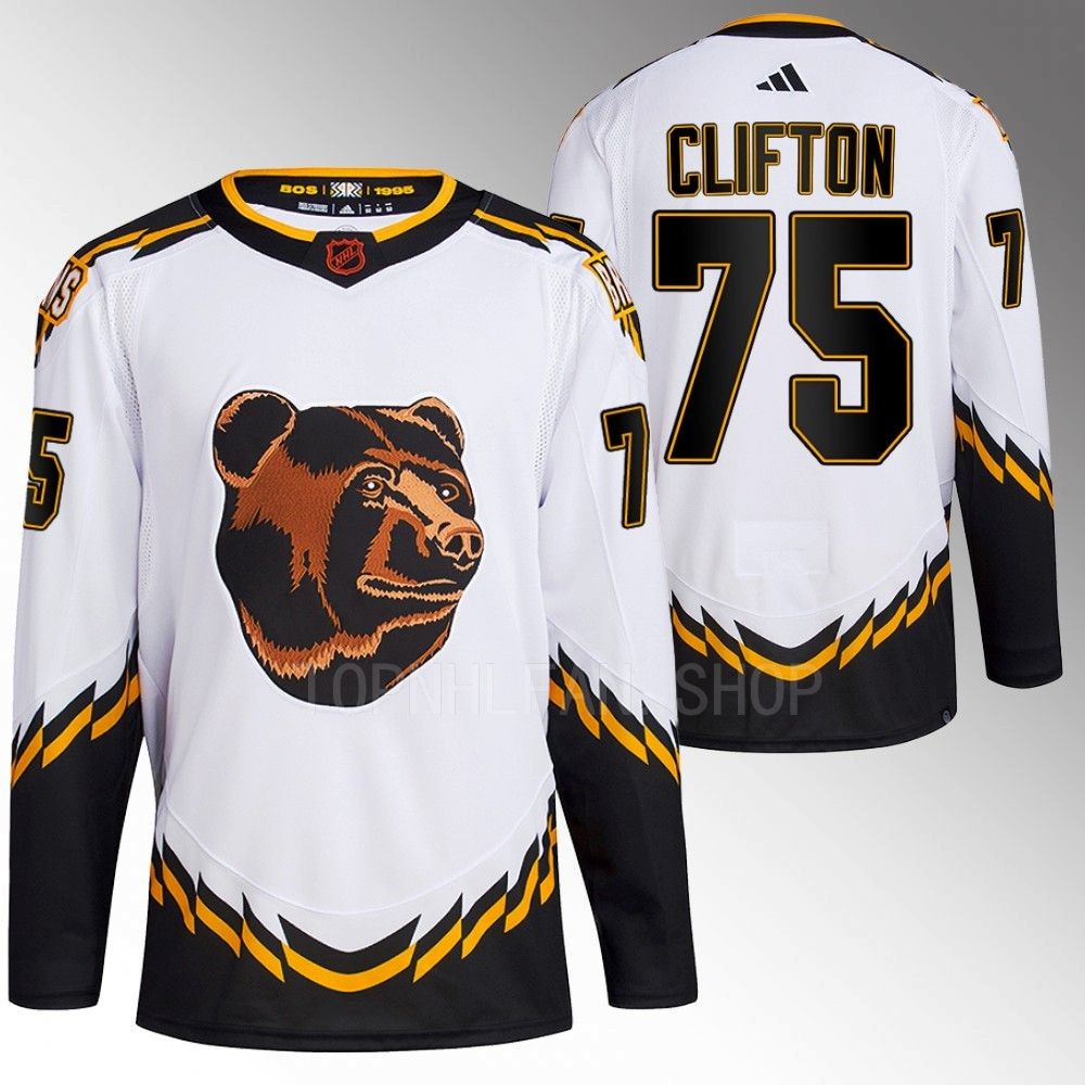 Connor Clifton 2022 Boston Bruins White Reverse Retro 2.0 Authentic Primegreen Jersey Stitched