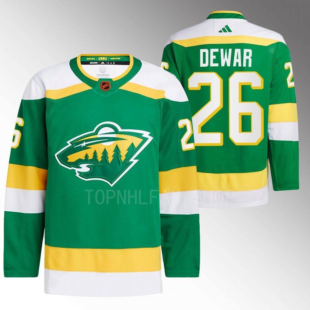 Connor Dewar Minnesota Wild Reverse Retro 2.0 Authentic Pro Green 2022 Jersey