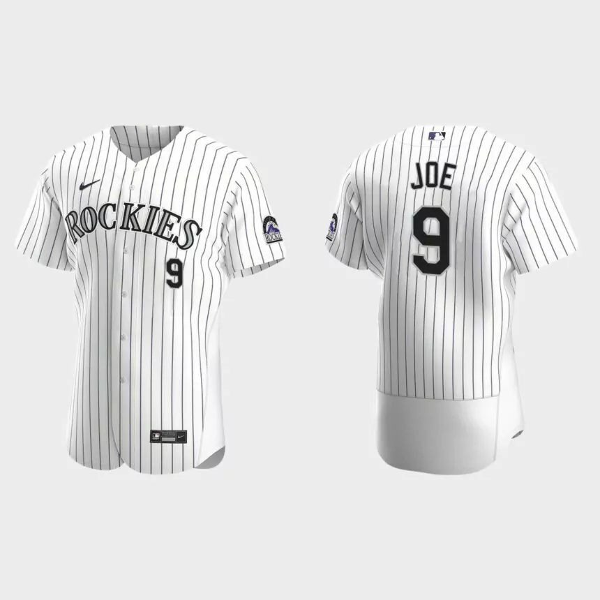 Connor Joe Colorado Rockies Authentic Home Jersey – White Purple