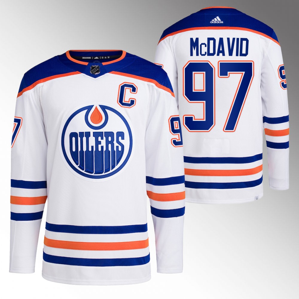 Connor McDavid 2022-23 Edmonton Oilers White Primegreen Authentic Away Jersey