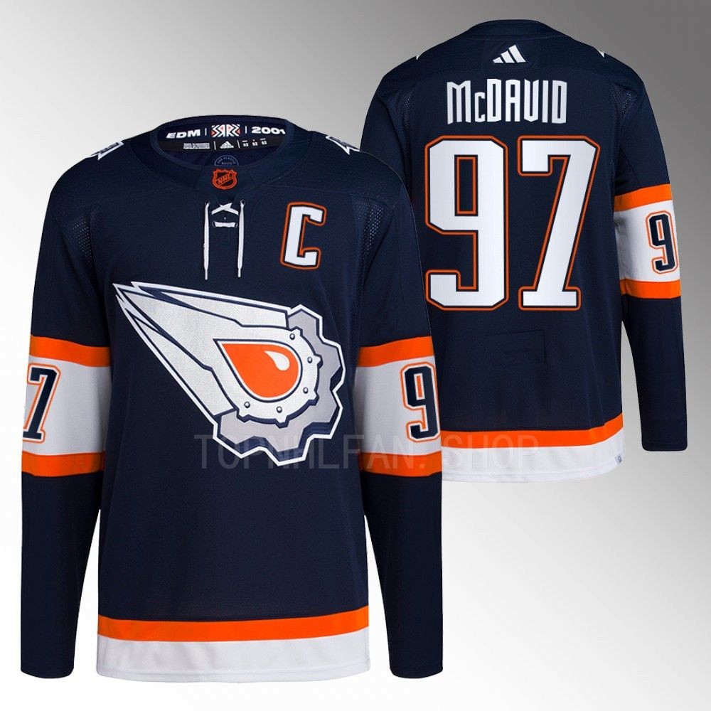 Connor McDavid 2022 Edmonton Oilers Navy Reverse Retro 2.0 Authentic Primegreen Jersey