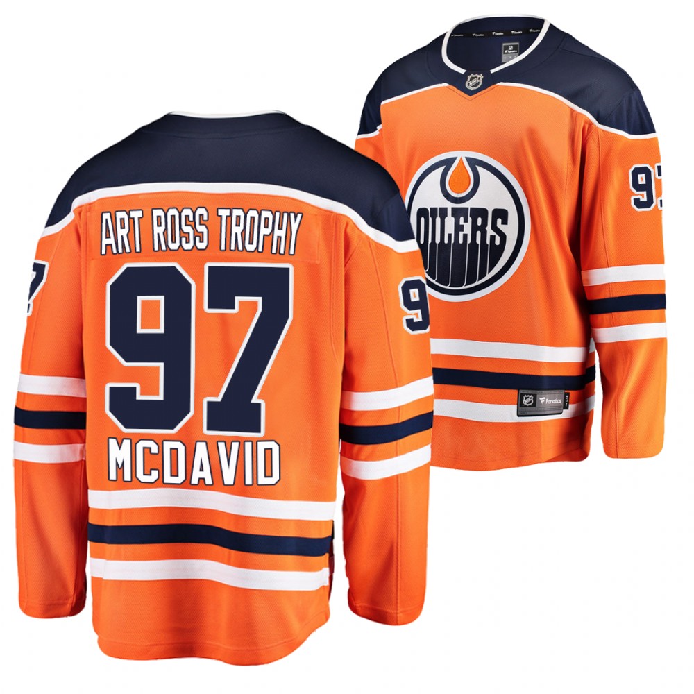 Connor McDavid Art Ross Trophy Oilers #97 Orange Jersey Awards Edition