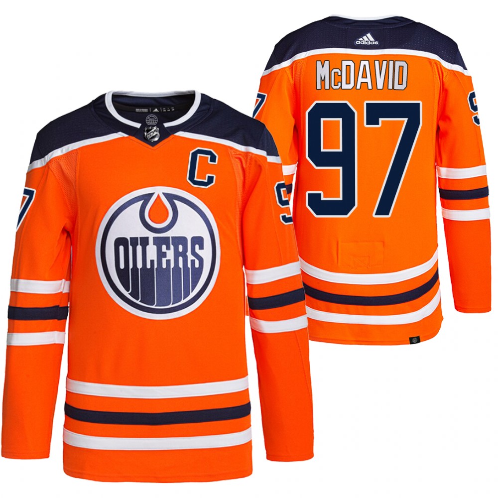Connor McDavid Edmonton Oilers Orange Authentic Pro Home Jersey