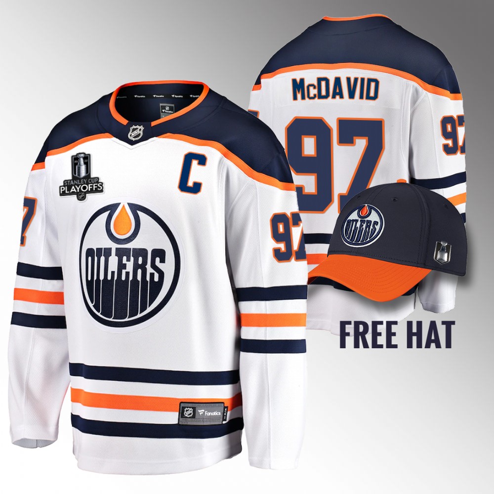 Connor McDavid Jersey Edmonton Oilers 2022 Pacific Conference Champions White Away