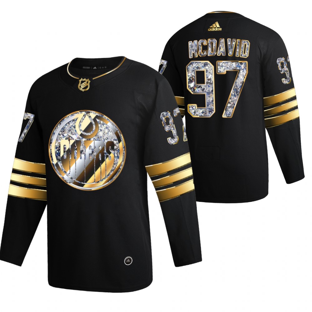 Connor McDavid Oilers #97 Black Diamond Edition 2022 Stanley Cup Playoffs Jersey