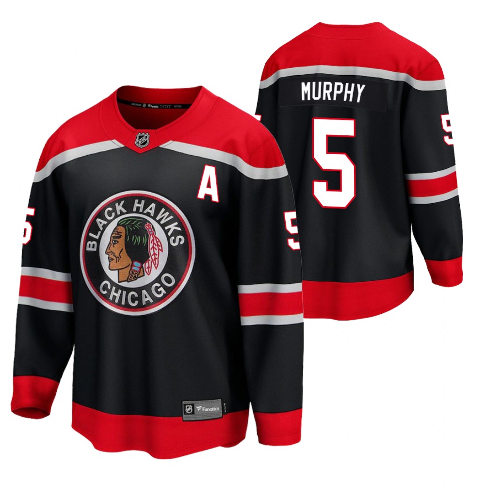 Connor Murphy Blackhawks 2021 Reverse Retro Black Jersey Special Edition