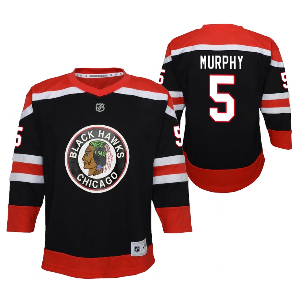Connor Murphy Chicago Blackhawks 2021 Reverse Retro Black Youth Jersey Special Edition