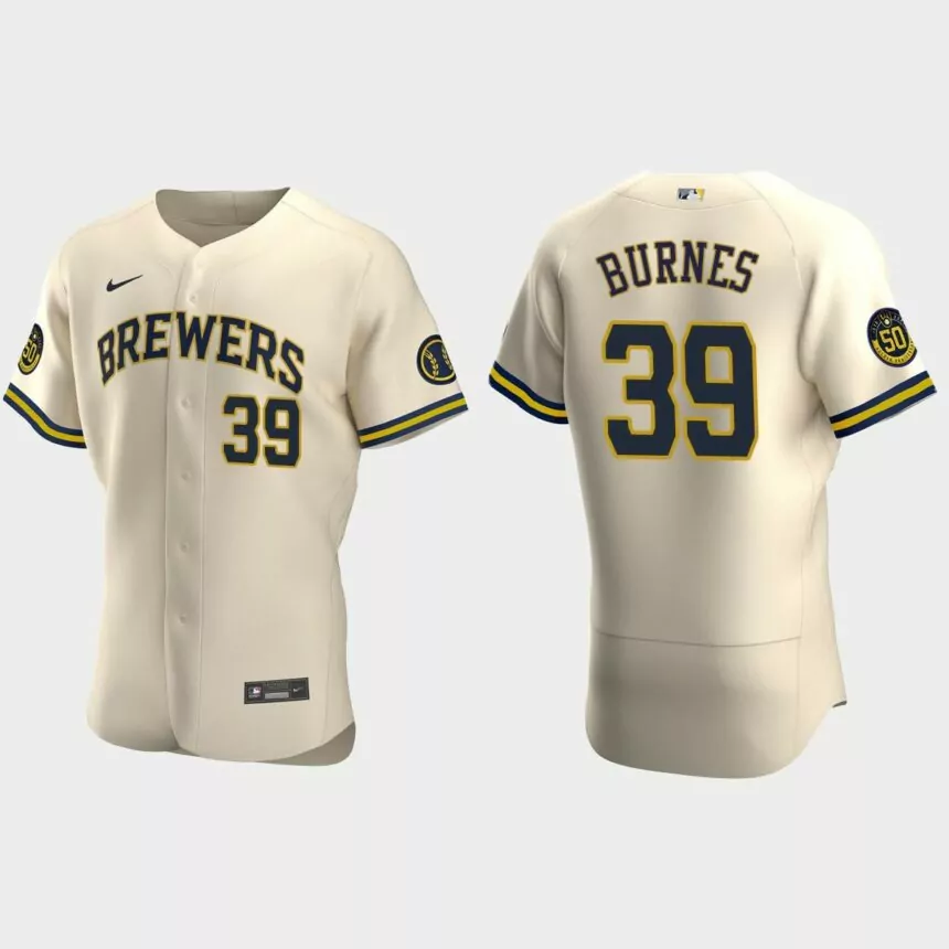 Corbin Burnes #39 Milwaukee Brewers Authentic Alternate Jersey – Cream