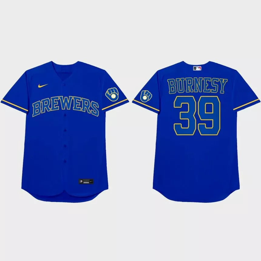 Corbin Burnes Nickname Brewers 2021 Players’ Weekend Burnesy Jersey – Royal