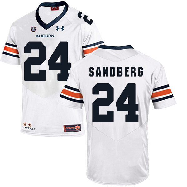 Cord Sandberg Auburn Tigers Men's Jersey - #24 NCAA White Stitched Authentic